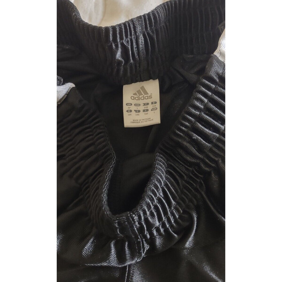 Adidas Basketball Warmup Pants Womens Sz L Snap Button Tear Away Polyester Black - Picture 8 of 14